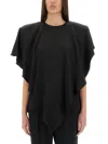 Stella Mccartney Asymmetric Layered Lightweight Satin Blouse In Black