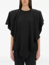 Stella Mccartney Asymmetric Layered Lightweight Satin Blouse In Black