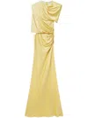 Stella Mccartney Draped One Shoulder Maxi Dress In Yellow
