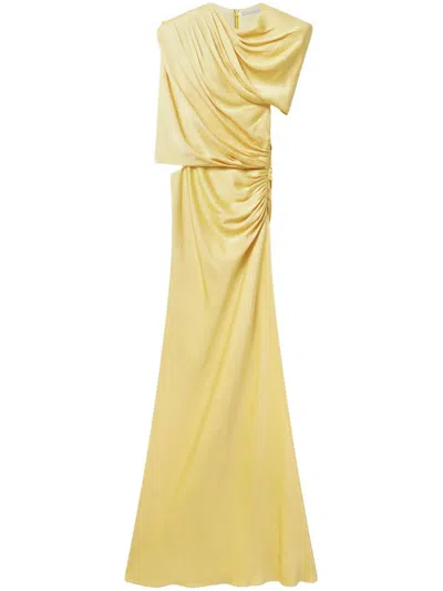Stella Mccartney Draped Cape Dress In Yellow