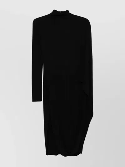 Stella Mccartney Draped Cape Sleeve Jersey Dress In Black