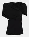 Stella Mccartney Draped Cape Top In Black