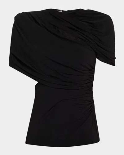 STELLA MCCARTNEY DRAPED CUTOUT CAPE TOP