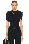 Stella Mccartney Draped Cape Top In Black