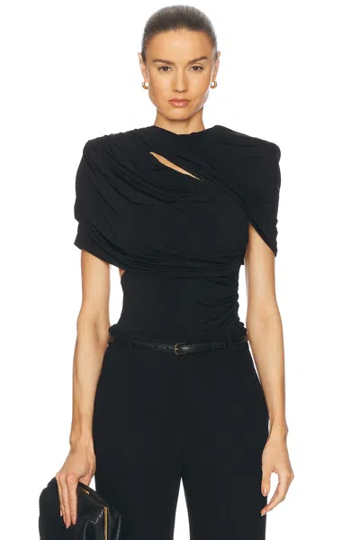 Stella Mccartney Draped Cape Top In Black