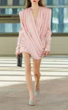 Stella Mccartney Draped Crepe Satin Mini Dress In Light Pink