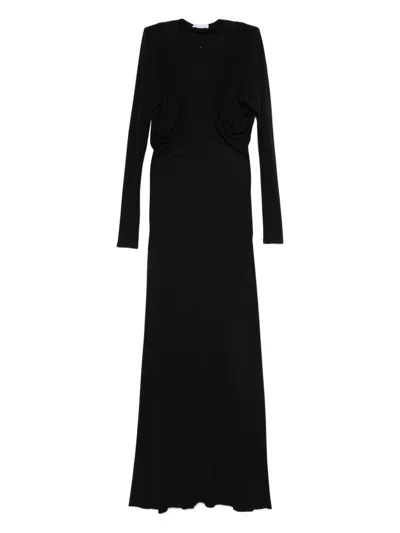 Stella Mccartney Draped-detail Maxi Dress In Black