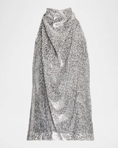 Stella Mccartney Draped Fil Coupe Halter Top In Metallic