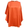 Stella Mccartney Draped Fluid Satin Cape Top In Orange Viscose