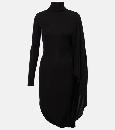 STELLA MCCARTNEY DRAPED HIGH-NECK MIDI DRESS