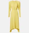 Stella Mccartney Draped Jersey Midi Dress In Yellow