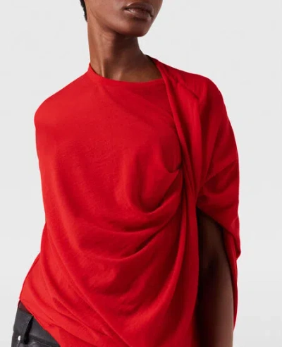 Stella Mccartney Draped Knit Top In Red