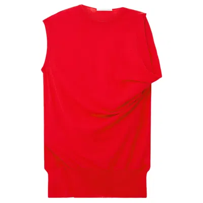 Stella Mccartney Draped Knit Top In Red