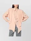 Stella Mccartney Ruffled Silk Long-sleeved Shirt In Pink