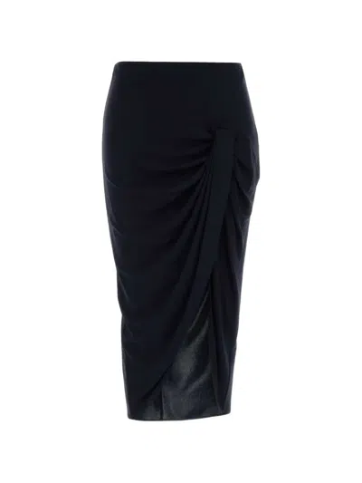 Stella Mccartney Draped Midi Skirt In Blue