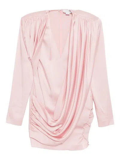 Stella Mccartney Draped Mini Dress In Pink