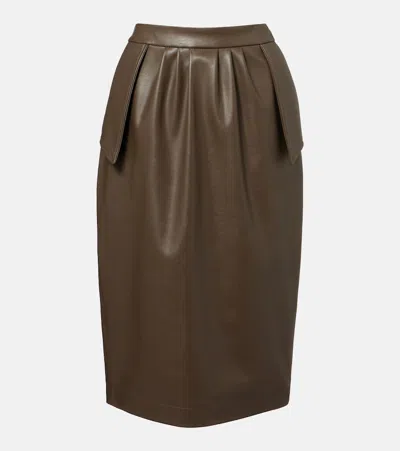 Stella Mccartney Draped Pencil Skirt In Brown