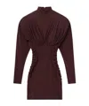 Stella Mccartney Pleated Mini Dress In Brown