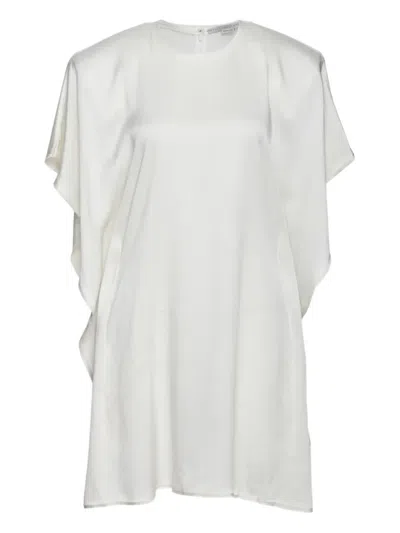 Stella Mccartney Draped Ruffled Dress In White