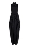 Stella Mccartney Draped Satin Gown In Black