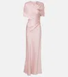 Stella Mccartney Draped Satin Gown In Pink