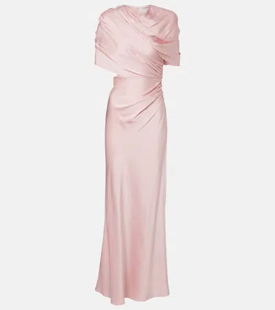 Stella Mccartney Draped Satin Gown In Pink