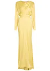 Stella Mccartney Draped Satin Gown In Yellow