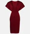 Stella Mccartney Draped Satin Midi Dress In Rot