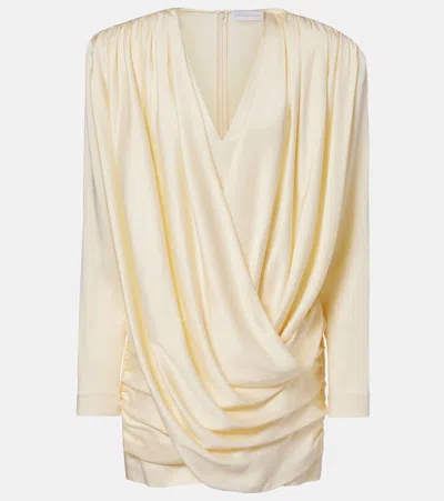 Stella Mccartney Draped Satin Minidress In White