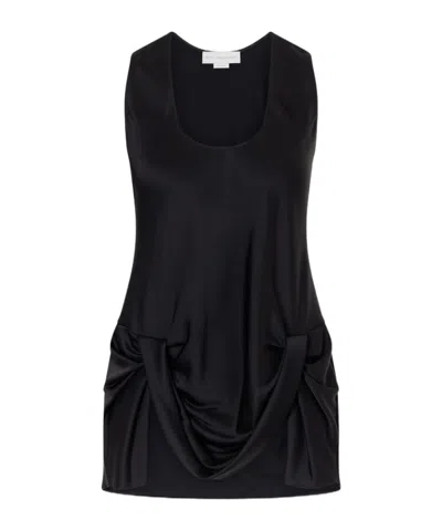 Stella Mccartney Draped Satin Blouse In Black