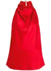 Stella Mccartney Draped Satin Top In Red