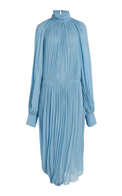 STELLA MCCARTNEY DRAPED SILK-CREPE MIDI DRESS