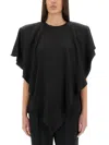 Stella Mccartney Asymmetric Layered Lightweight Satin Blouse In Black