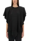 Stella Mccartney Asymmetric Layered Lightweight Satin Blouse In Black