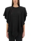 Stella Mccartney Asymmetric Layered Lightweight Satin Blouse In Black