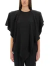 Stella Mccartney Asymmetric Layered Lightweight Satin Blouse In Black