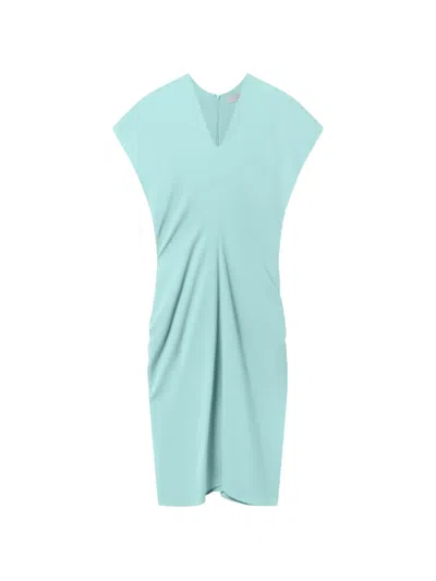 Stella Mccartney Draped V-neck Midi Dress In Blue