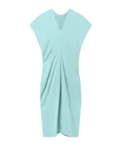 STELLA MCCARTNEY DRAPED V-NECK MIDI DRESS