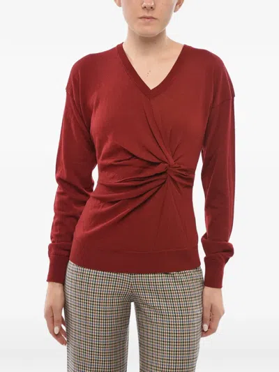 Stella Mccartney Draped V-neck Sweater In 레드