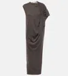 Stella Mccartney Maxikleid Aus Wolle In Braun