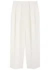 Stella Mccartney Slouchy Panelled Pleated Trousers In White