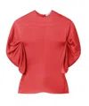 Stella Mccartney Draped-sleeve Blouse In Red