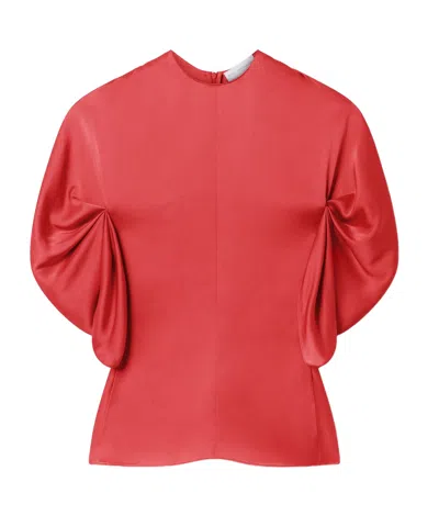 Stella Mccartney Draped-sleeve Blouse In Red