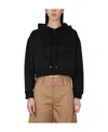 Stella Mccartney Cropped Sweatshirt With Logo In Black