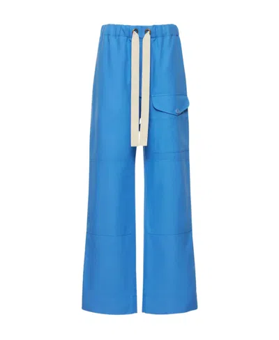 Stella Mccartney Drawstring Lace High-rise Pants In Blue