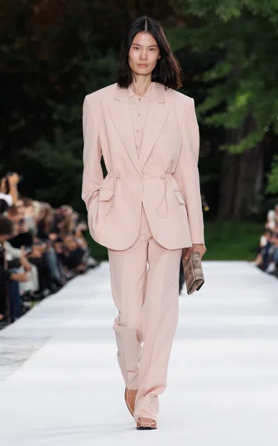 Stella Mccartney Drawstring Light Tailoring Blazer In Light Pink