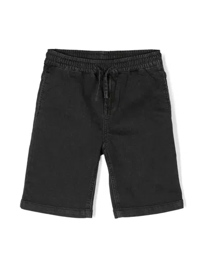 Stella Mccartney Kids' Drawstring-waist Cotton Shorts In Black