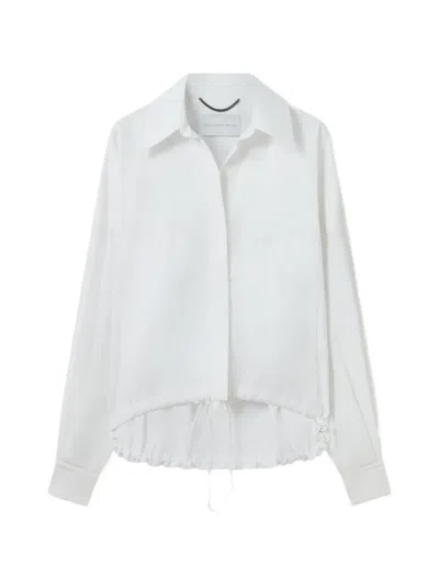 Stella Mccartney Drawstring-hem Long-sleeve Shirt In White