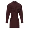 Stella Mccartney Pleated Mini Dress In Brown
