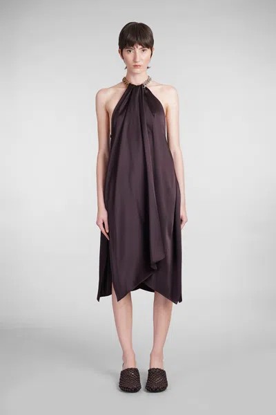 STELLA MCCARTNEY DRESS IN BROWN ACETATE